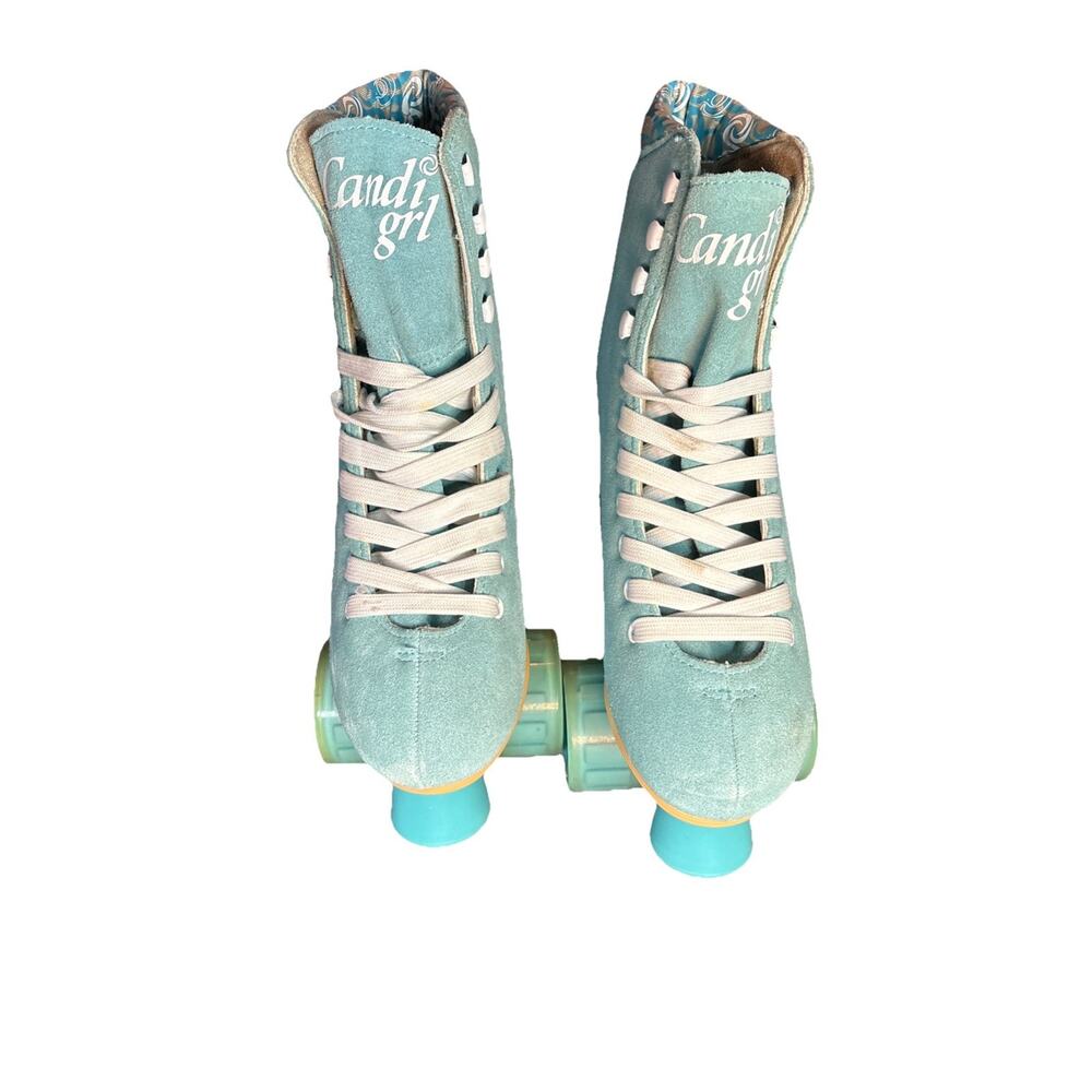Candi Girl Turquoise Roller Skates Womens 8 Quad Suede High Top Indoor Outdoor